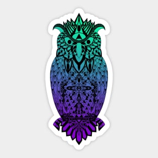 glitch owl pattern ecopop Sticker